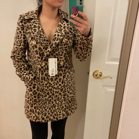 Zara leopard double button jacket. Xs - Picture 7 of 13